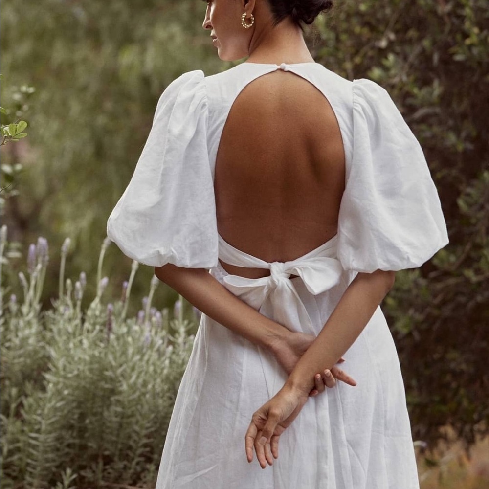 DISSH Aisle Backless linen dress